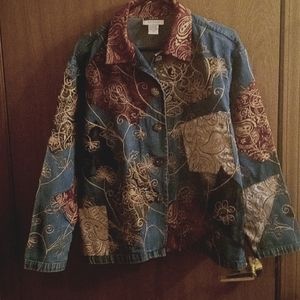 Sarah Studio, India made,Patchwork Denim Top, XL